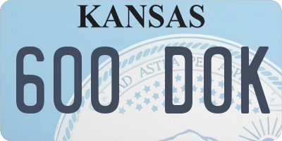 KS license plate 600DOK