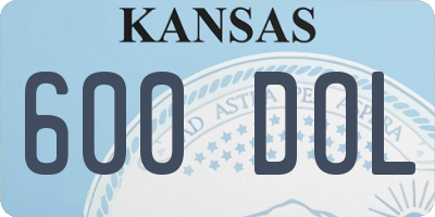 KS license plate 600DOL