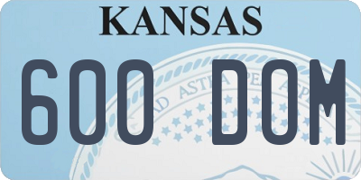 KS license plate 600DOM