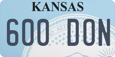 KS license plate 600DON