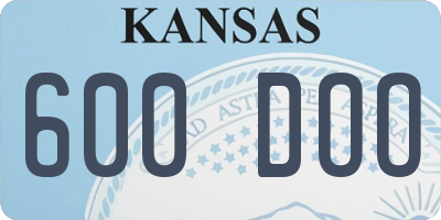 KS license plate 600DOO