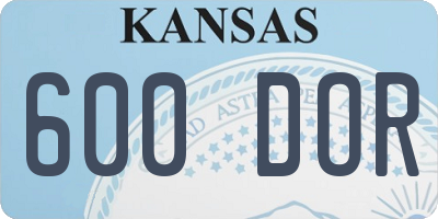 KS license plate 600DOR