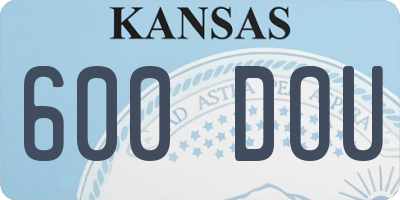 KS license plate 600DOU