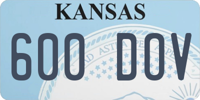 KS license plate 600DOV