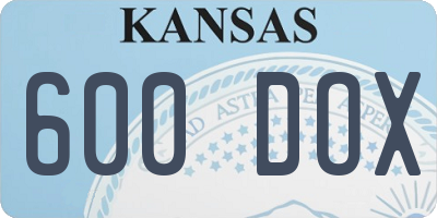 KS license plate 600DOX