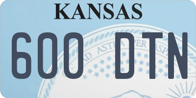 KS license plate 600DTN