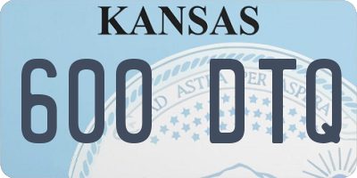 KS license plate 600DTQ