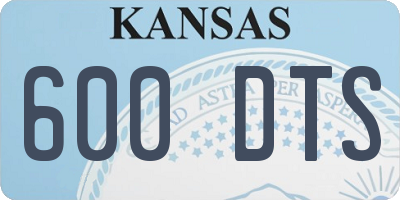KS license plate 600DTS