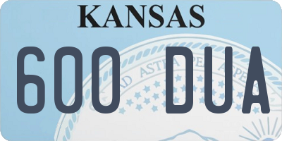 KS license plate 600DUA