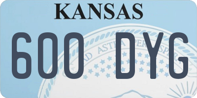 KS license plate 600DYG