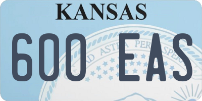 KS license plate 600EAS