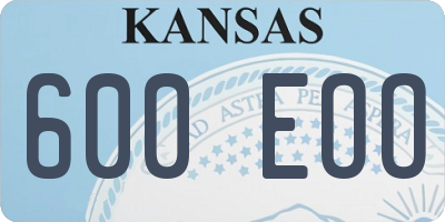 KS license plate 600EOO
