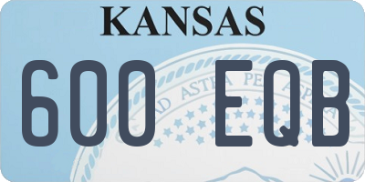 KS license plate 600EQB
