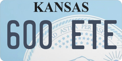 KS license plate 600ETE