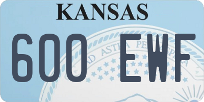 KS license plate 600EWF