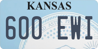 KS license plate 600EWI