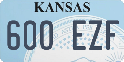 KS license plate 600EZF