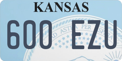 KS license plate 600EZU