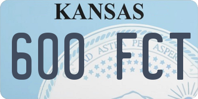 KS license plate 600FCT