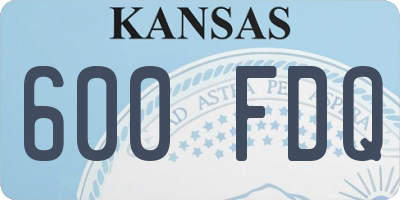 KS license plate 600FDQ