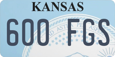 KS license plate 600FGS