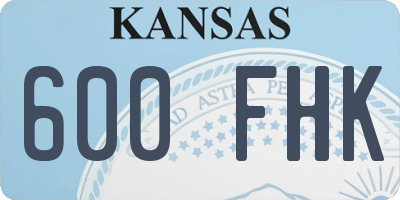 KS license plate 600FHK