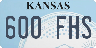 KS license plate 600FHS