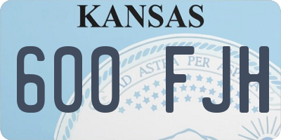 KS license plate 600FJH