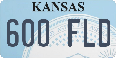 KS license plate 600FLD