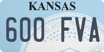 KS license plate 600FVA
