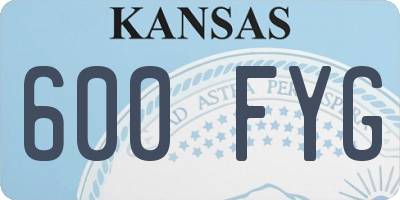 KS license plate 600FYG