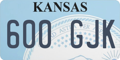 KS license plate 600GJK
