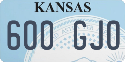 KS license plate 600GJO