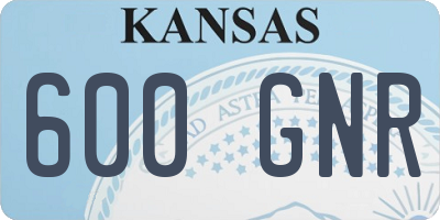 KS license plate 600GNR