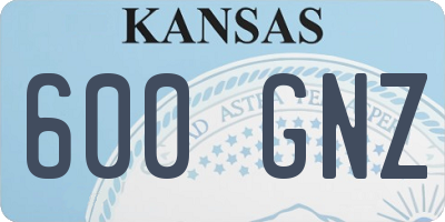 KS license plate 600GNZ
