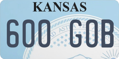 KS license plate 600GOB