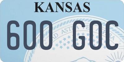 KS license plate 600GOC