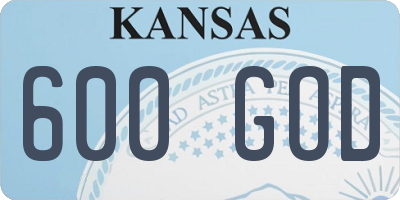 KS license plate 600GOD