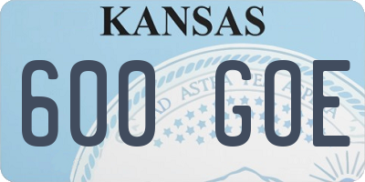 KS license plate 600GOE
