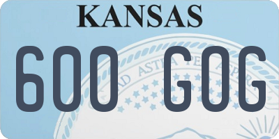 KS license plate 600GOG
