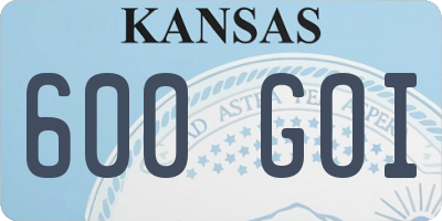 KS license plate 600GOI