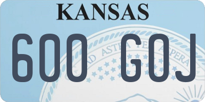 KS license plate 600GOJ