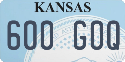 KS license plate 600GOQ