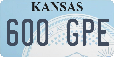 KS license plate 600GPE