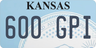 KS license plate 600GPI