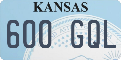 KS license plate 600GQL