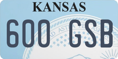 KS license plate 600GSB