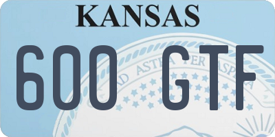KS license plate 600GTF