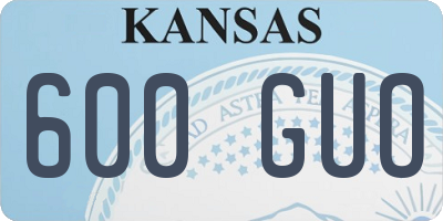 KS license plate 600GUO
