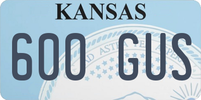 KS license plate 600GUS